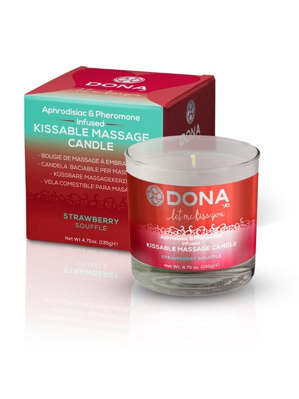 DONA Kissable Massage Candle Strawberry Souffle 7.5oz/222ml