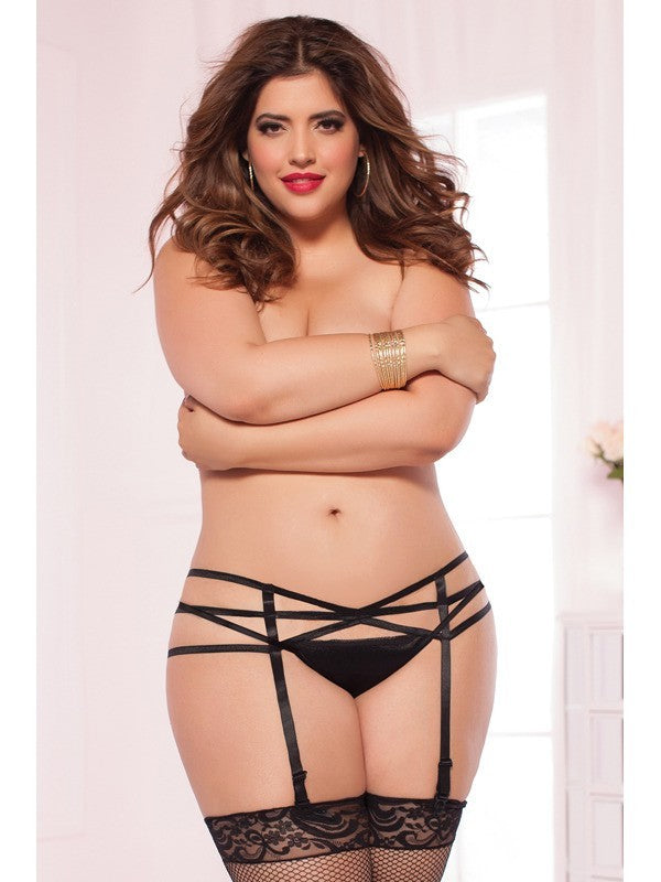 Strappy Elastic Garter Belt STM-9980XP-OSX-Black