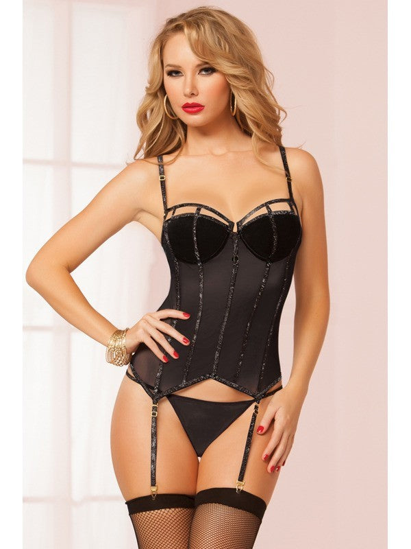 Glitterati Bustier Set STM-9987-XL-Black