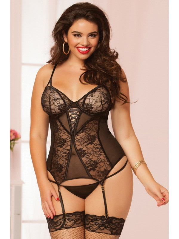 In a Bind Bustier Set STM-9988XP-3X/4X-Black
