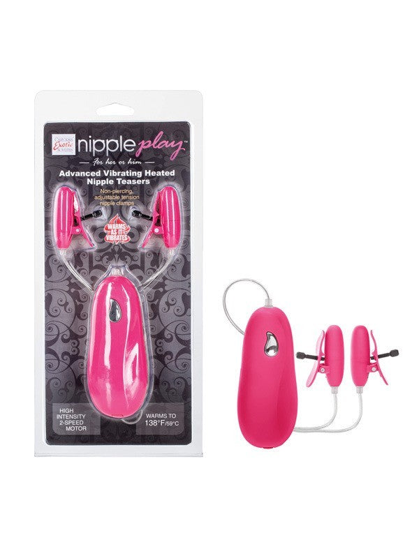 nipple play Advanced Vibrating Heated Nipple Teasers - Pink