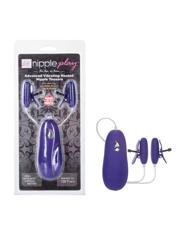 nipple play Advanced Vibrating Heated Nipple Teasers - Purple
