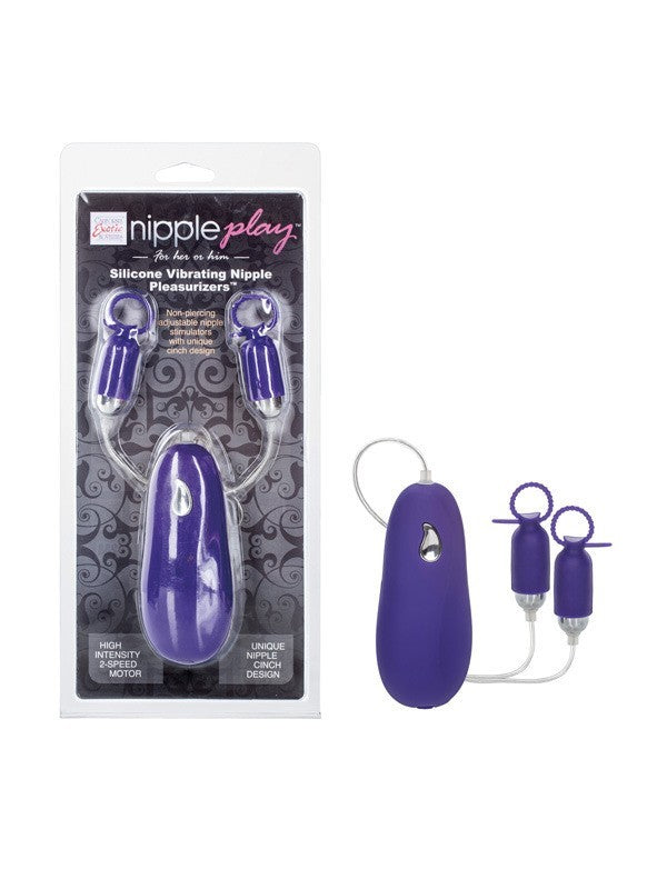 nipple play Silicone Vibrating Nipple Pleasurizers - Purple