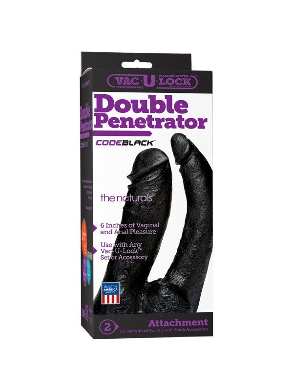 Vac-U-LOCK CODE BLACK Double Penetrator - The Naturals