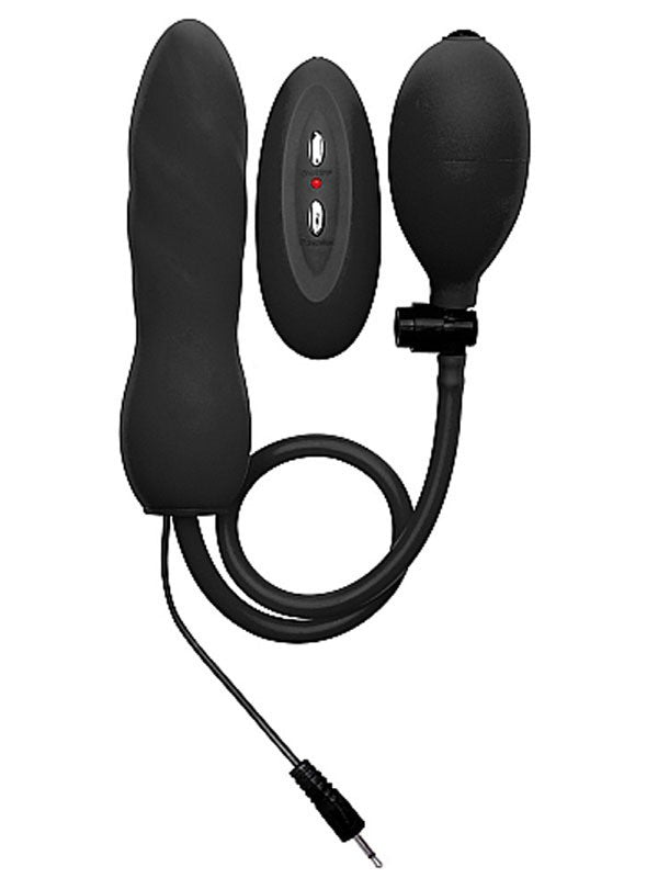 Ouch Inflatable Vibrating Silicone Twist - Black