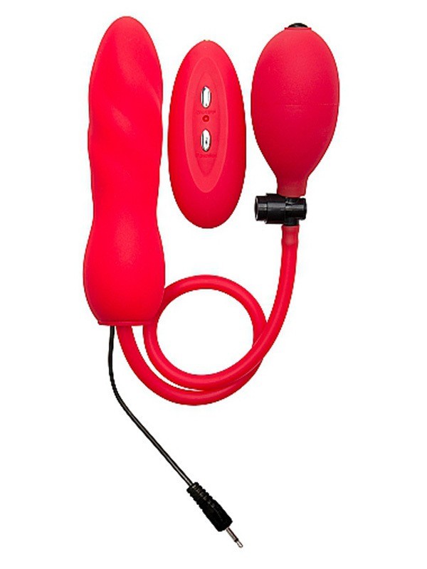 Ouch Inflatable Vibrating Silicone Twist - Red