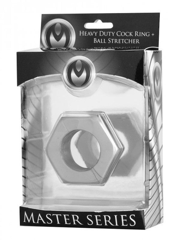 Silver Hex Heavy Duty Cock Ring And Ball Stretcher