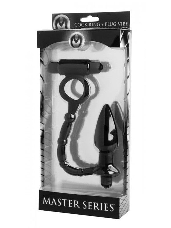 Viaticus Vibrating Cock Ring With Anal Vibe Plug