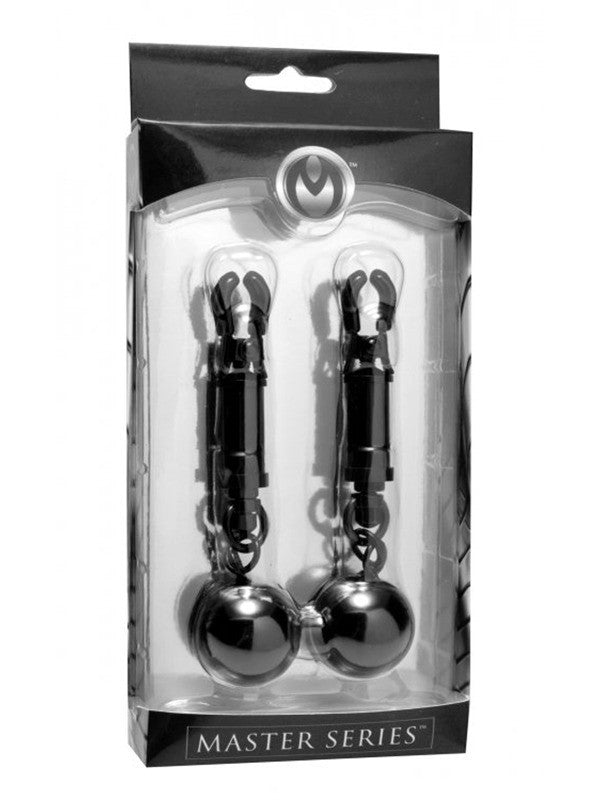 Black Bomber Nipple Clamps With Ball Weights