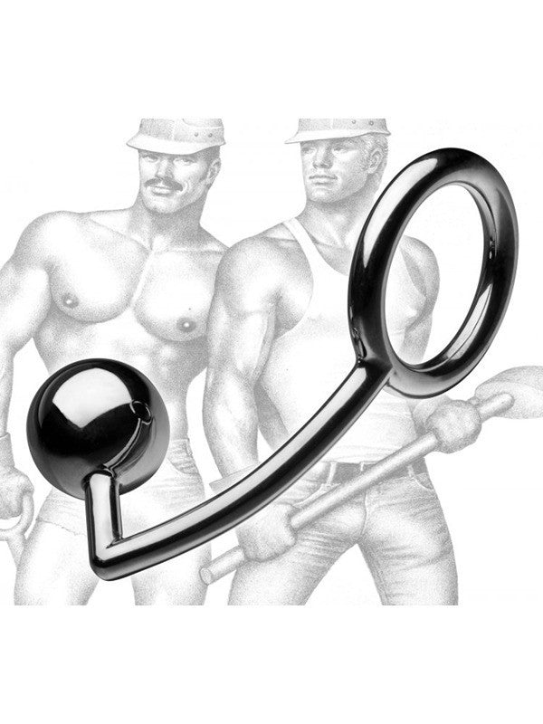 Steel Cock Ring with Anal Ball