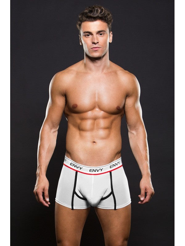 Envy Logo Elastic LowRise Mesh Trunk M/L White