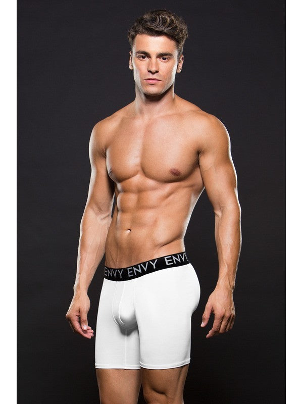 Envy Micro LowRise Logo Athletic Boxer S/M White