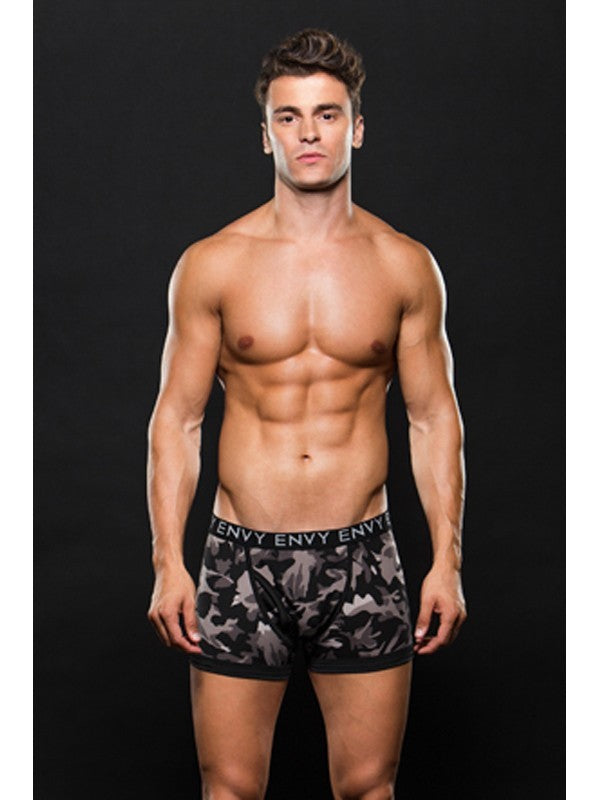 Envy Logo Elastic Boxer Brief M/L Grey Camoflage