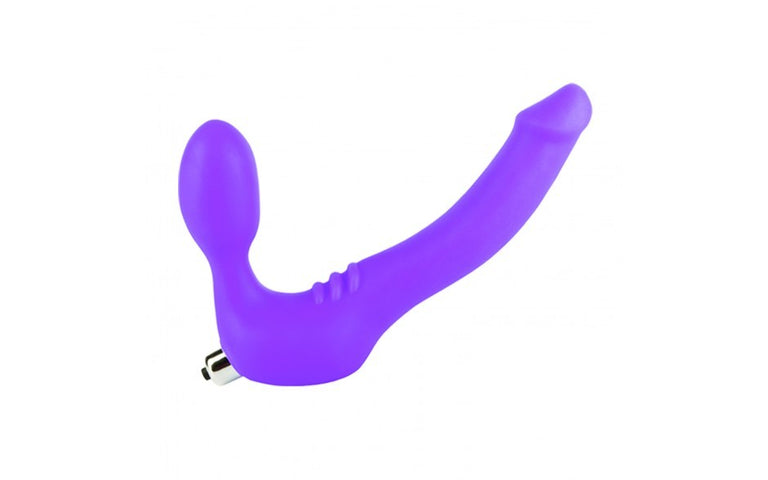 Strapless Strap On Vibrating Silicone S - Purple