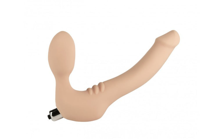 Strapless Strap On Vibrating Silicone M - Vanilla