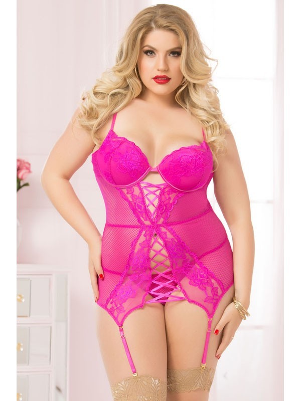 Indecent Chemise STM-10567X-3X/4X-Pink