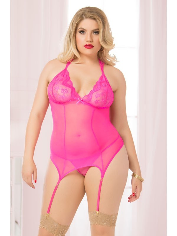 Pink Perfection Bustier Set 10577XP-Hot Pink-OSX(BX)