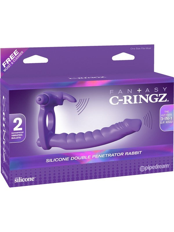 Fantasy C-Ringz Silicone Double Penetrator Rabbit