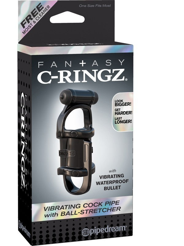 Fantasy C-Ringz Vibrating Cock Pipe With Ball-Stretcher