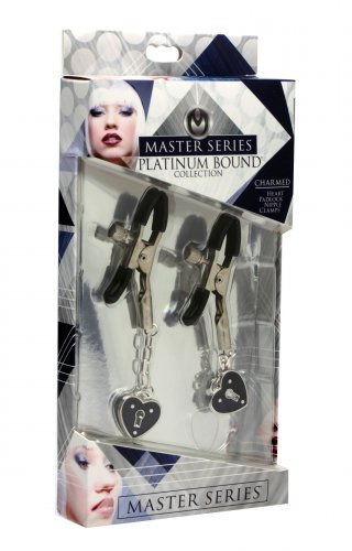 Platinum Bound Charmed Heart Padlock Clamps