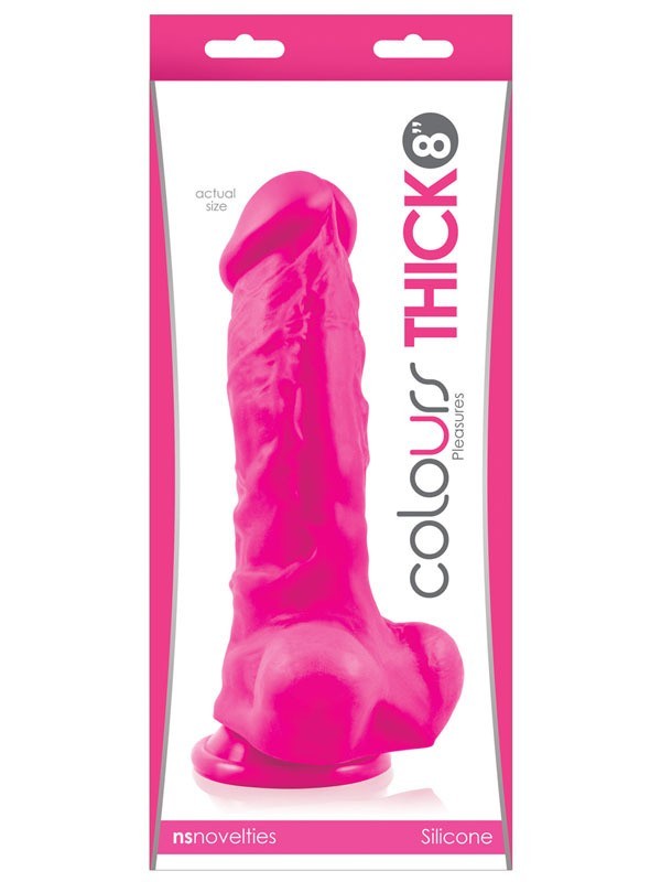 Colours Pleasures Thick 8 in. Dildo Pink