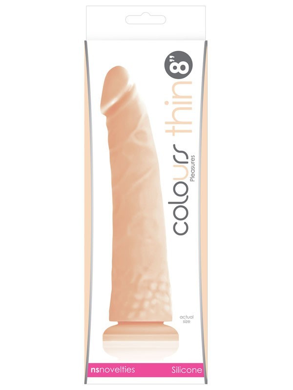 Colours Pleasures Thin 8 in. Dildo White