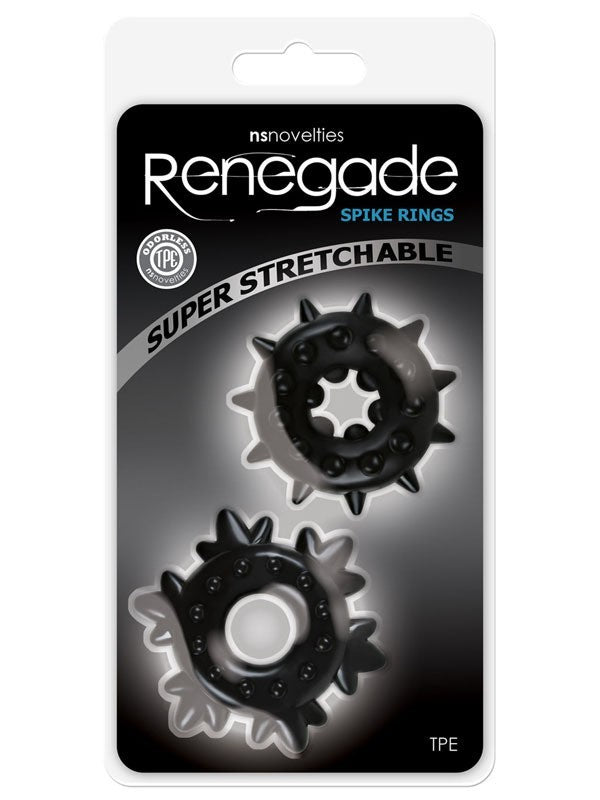 Renegade Spike Rings Black