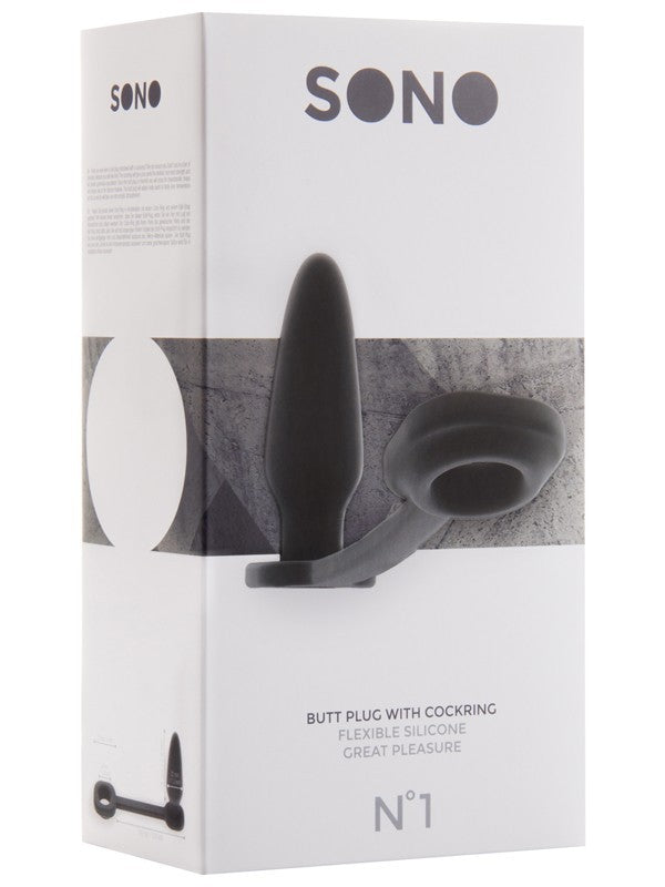 SONO NO. 1 Butt Plug with Cockring Black