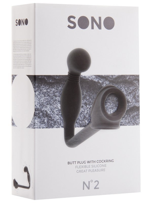 SONO NO. 2 Butt Plug with Cockring Black