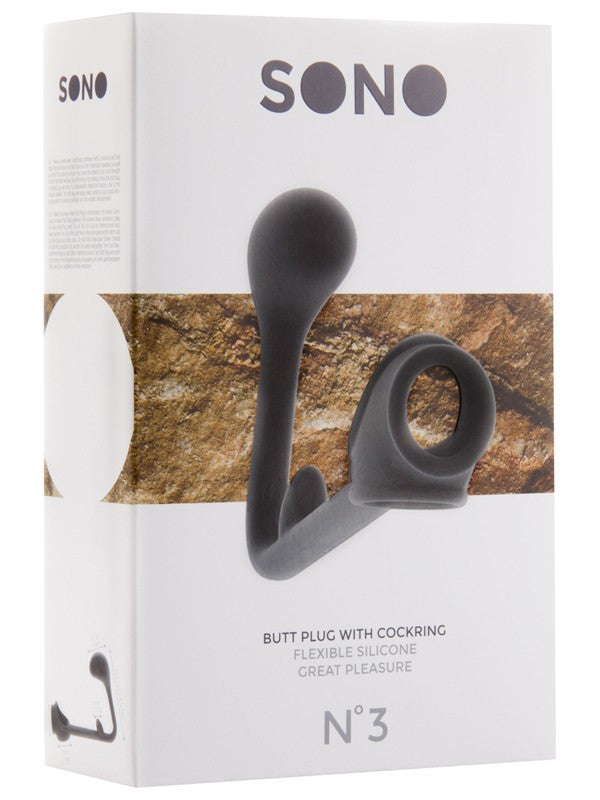 SONO NO. 3 Butt Plug with Cockring Black