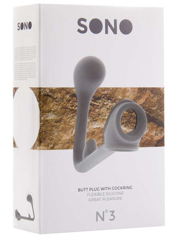 SONO NO. 3 Butt Plug with Cockring Grey