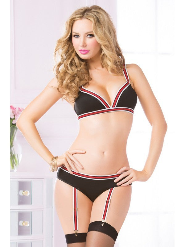 On the Ball Bra Set 10578P-Black-OS(BX)