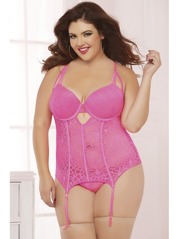 Modern Love Bustier Set 10630X-Pink-1X/2X(H)