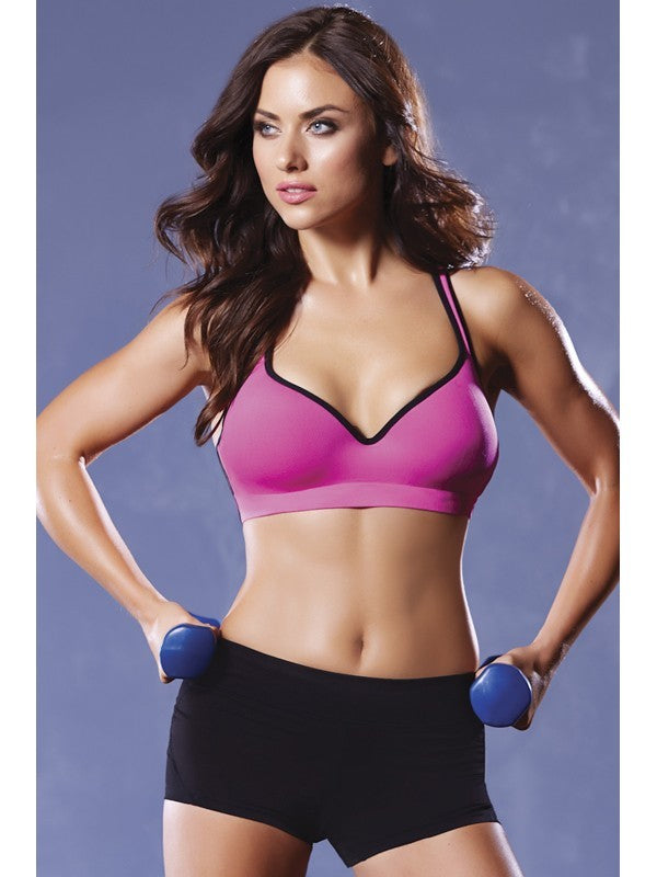 Work It Push-up Sports Bra 30120-Pink-L(H)
