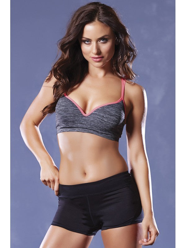 Double Up Push-up Sports Bra 30122-SD Black-L(H)