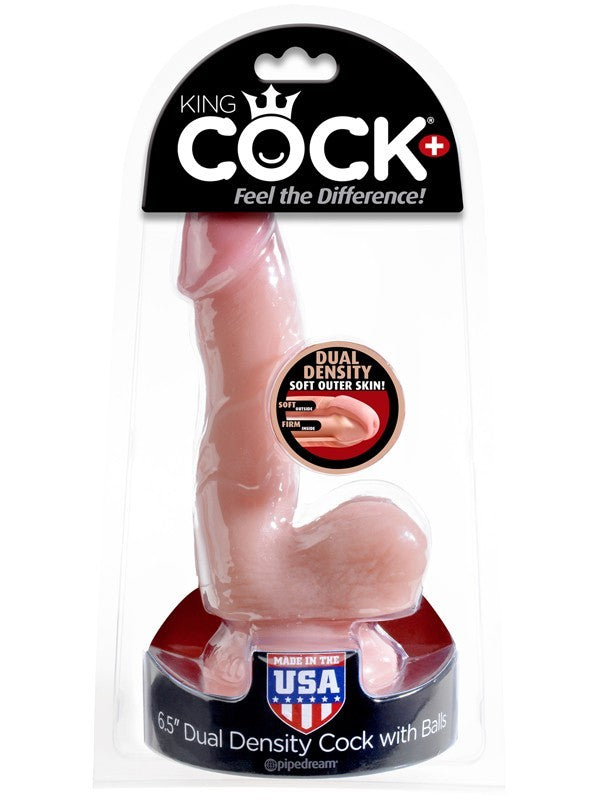 King Cock Dual Density 6.5 in. Cock with Balls - Flesh
