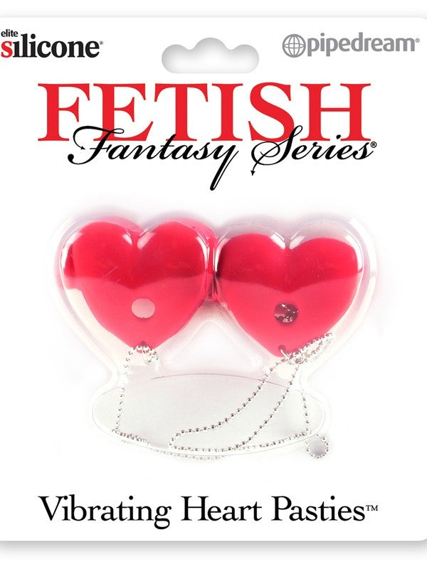Fetish Fantasy Series Vibrating Heart Pasties - Red
