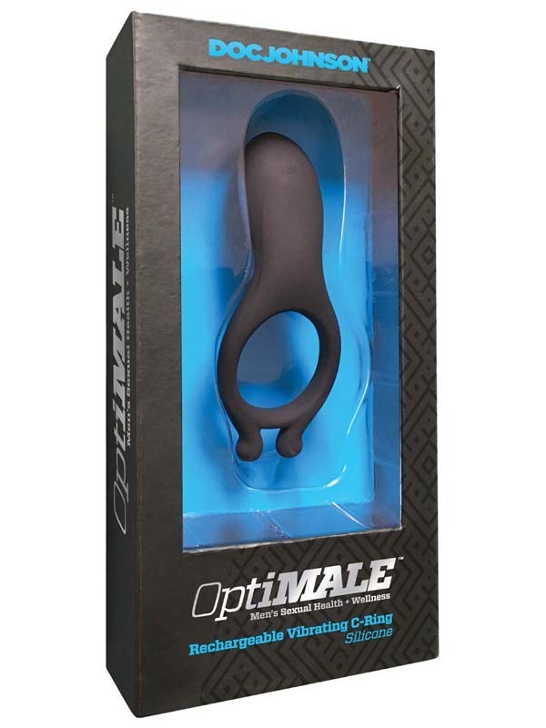 OptiMALE Rechargeable Vibrating C-Ring Black