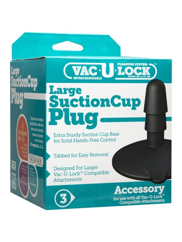 Vac-U-Lock Large Black Suction Cup Plug  Black