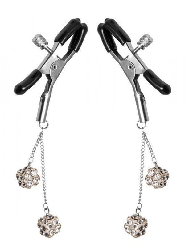 Rhinestone Nipple Clamps Square Clear