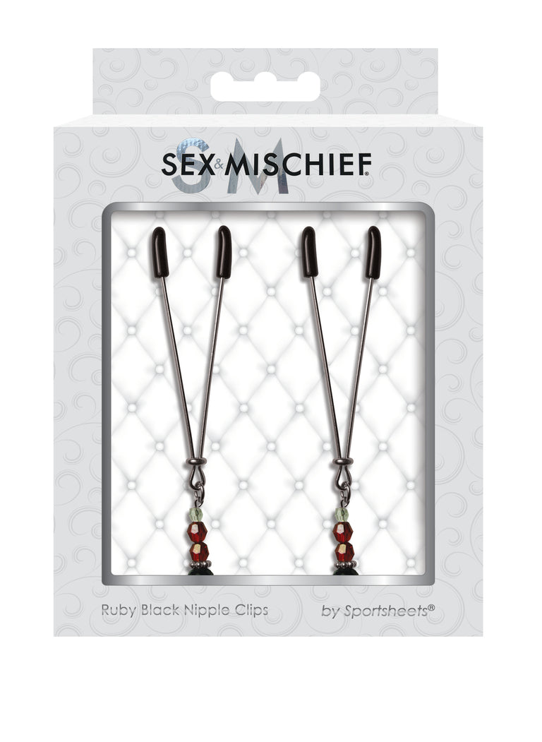Ruby Black Nipple Clips