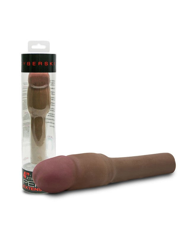 CyberSkin 4 inch Xtra Thick Vibrating Transformer Penis Extension Dark
