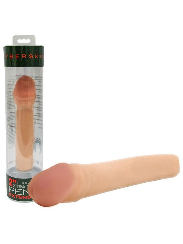 CyberSkin 2 inch  Xtra Thick Vibrating Transformer Penis Extension Light