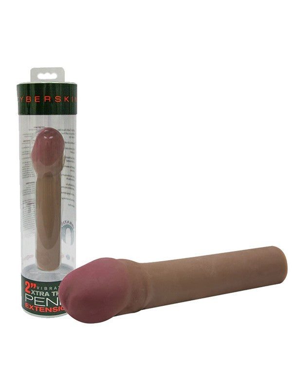 CyberSkin 2 inch Xtra Thick Vibrating Transformer Penis Extension Dark