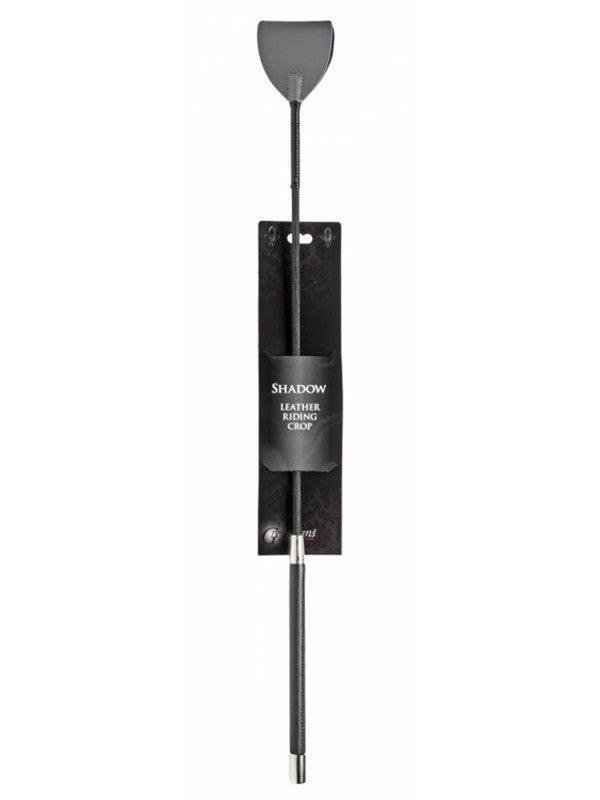 Shadow Grey Leather Riding Crop