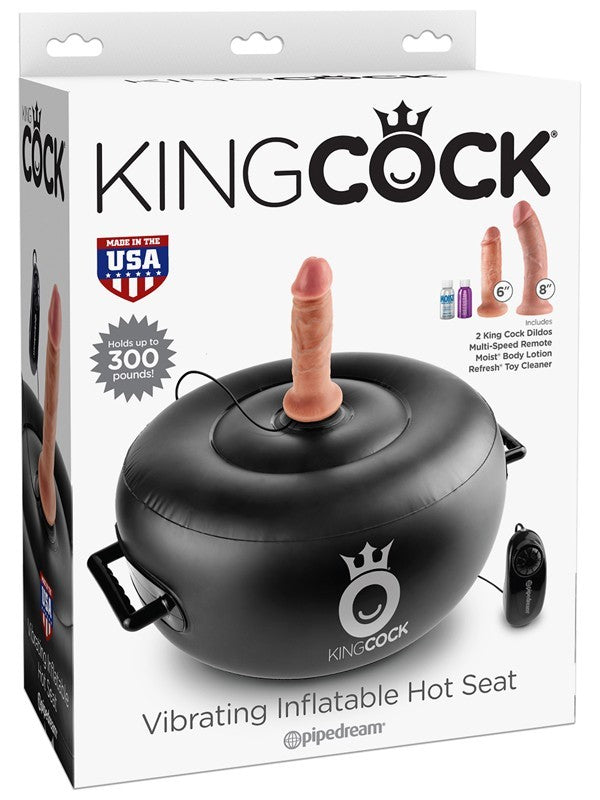 King Cock Vibrating Inflatable Hot Seat Black