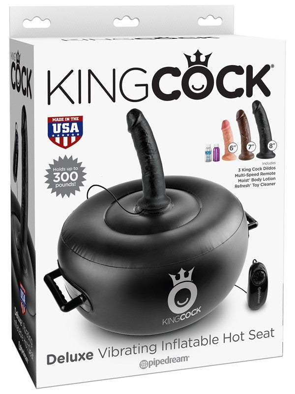 King Cock Deluxe Vibrating Inflatable Hot Seat Black