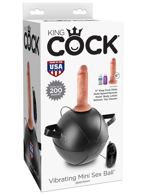 King Cock Vibrating Mini Sex Ball with 6 in. Flesh