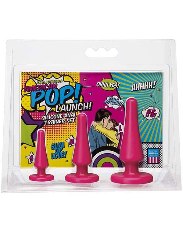 American Pop Launch Silicone Anal Trainer Set Pink