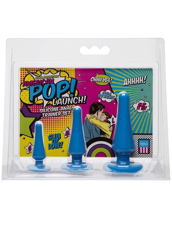 American Pop Launch Silicone Anal Trainer Set Blue